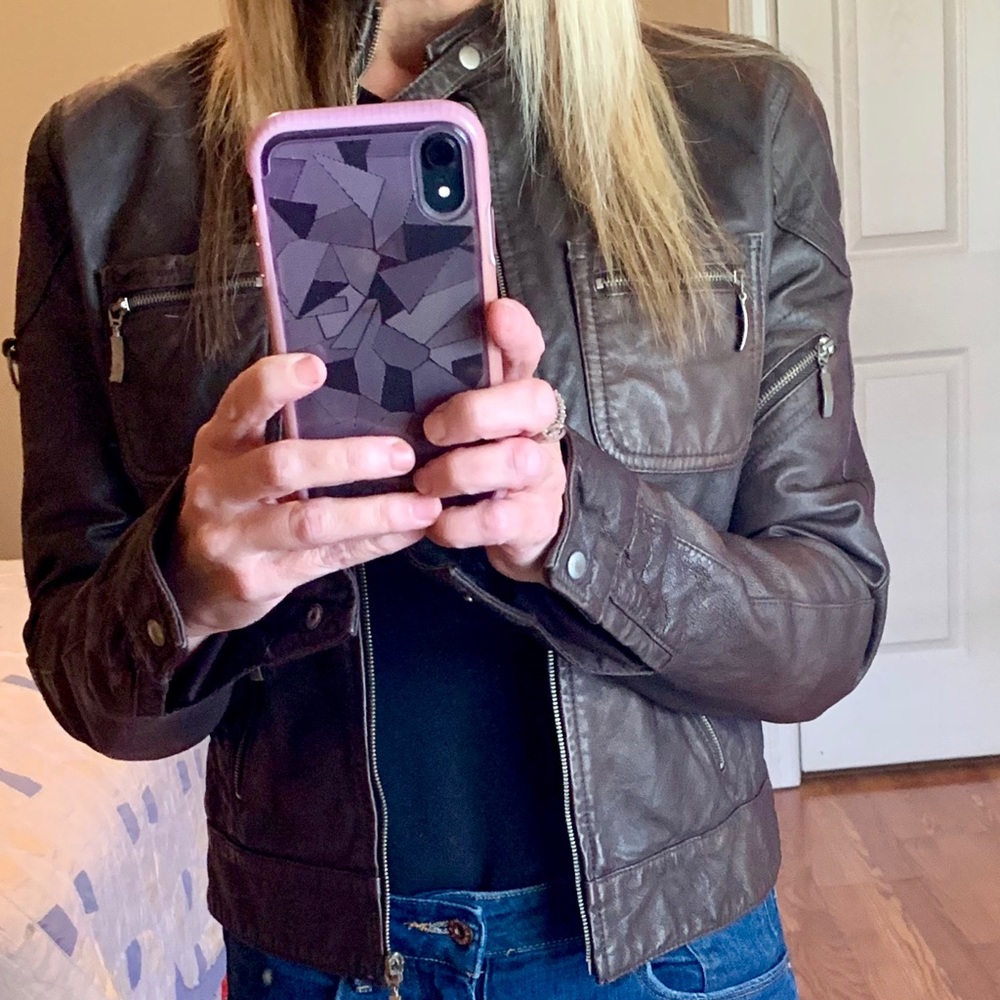 Dark brown genuine leather size 2, fits small